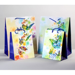 Borsetta fantasia plastificata con biglietto